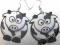 Krowa krówka KOLCZYKI decoupage oldschool