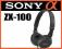 SONY SŁUCHAWKI MDR-ZX100 CZARNE ORYGINALNE