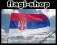 Flaga Serbia z godłem 150x90 Flagi Serbii Serbien