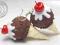 kolczyki lody czekoladowe z wisienką modelina fimo
