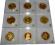 SKABNICA - ZESTAW KOPII MONET ZŁOCONYCH - 9 SZTUK