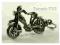 Charms Motocykl (ruchome koła) Ag 925 styl vintage