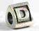 Piękny srebrny bead koralik modułowy litera D