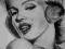 Marilyn Monroe piękny obraz, rysunek węglem.