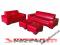 Komplet wypoczynkowy RED ROSE 3+2+PUFY (SPANIE)