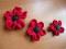 PIĘKNY KOMPLET CZERWONYCH BROSZEK