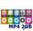 MP4 MP3 FM Odtwarzacz 2GB FM+Ładowarka CZARNY