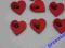 Przyklejki z drewna SERCA z BIEDRONKĄ MAŁE 24sz