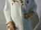 FOLK ponczo-peleryna białe z kolorowym nadrukiem