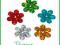 cekiny laserowe KWIATKI aż 6g ok.110 szt 6kolorów