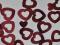 Serca bordowe metaliczne 50 szt