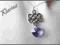 Swarovski Naszyjnik Serce Serduszko Fioletowe