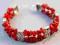 wirginia141* koral czerwony w srebrze*bransoletka