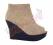 KOTURNY toffi camel WEDGES peep toe PLATFORMA 38