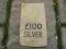 Worek od monet brytyjskich -  100 Silver