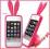 HIT! iPhone 4 4G/4S panel krolik RABITO pink+FOLIA