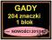 GADY - zestaw 204 znaczki i 1 blok NOWOŚCI #17n