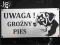 TABLICZKA TABLICZKI UWAGA PIES GRAWEROWANA 20x10cm