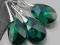 komplet Swarovski Emerald AB zielone SREBRO NOWE