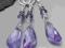 komplet SWAROVSKI Lavender FIOLETOWY srebro NOWY