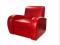 SKÓRZANY FOTEL SKÓRA NATURALNA CZERWONA