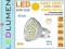 GU10 60 LED SMD IP44 330lm Ciepła GW 24m LEDLUMEN