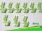 Prześliczne jak żywe zielone zajączki - 18szt !