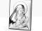 OBRAZEK SREBRNY-MATKA BOSKA Z DZIECIĄTKIEM.GRAWER.