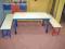 zestaw stoliki przedszkole 3 i ławeczki 4regały