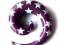 Spirala FIOLETOWA W BIAŁE GWIAZDY- 10mm !!!