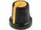 Gałka na oś 6mm wys 14mm czarno-żółta/  6571