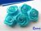 Atłasowe śliczne różyczki - turkus  NNN-2
