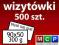 wizytówki 500 szt. kolorowe, kreda 300g