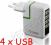 Ładowarka sieciowa 4X USB 8312 Pentagram 2A MP3