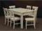 Stół 140x90+2x35, 6 krzeseł, białe, okazja