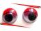 Oczy ruchome 10mm,  kolor CZERWONE nowość