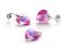 Komplet SWAROVSKI Hearts Rose AB Silverine 282