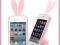 KROLIK iPhone 4 4G/4S RABITO jasnorozowy+ FOLIA