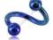 Kolczyk do ciała spirala twister 1.2/8/3mm granat