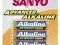 4 x BATERIE ALKALICZNE LR6 AA SANYO ADVANCED