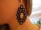 Kolczyki czarne-frywolitka.