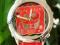 Zegarek, tarcza w kształcie SPONGEBOB'a czerwony