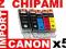 5 X CANON PGI-520 CLI-521 IP3600 IP4600 MP540 CHIP