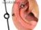 Kolczyk do ucha INDUSTRIAL piercing BLACK 40mm