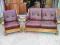 SOFA + FOTEL DĘBOWY, OBICIE NOWA SKÓRA CUDO!!
