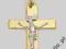 BIAŁY ŻÓŁTY KRZYŻYK CHRZEST UPOMINEK PREZENT ŚLUB