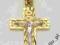 BIAŁO ZŁOTY KRZYŻYK CHRZEST BIERZMOWANIE URODZINY