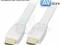 Kabel HDMI płaski biały 1.3b Lindy 41160 0.5m