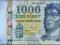 Węgry - 1000 forintów 2005 P195a UNC król Maciej