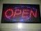 OPEN reklama led neon